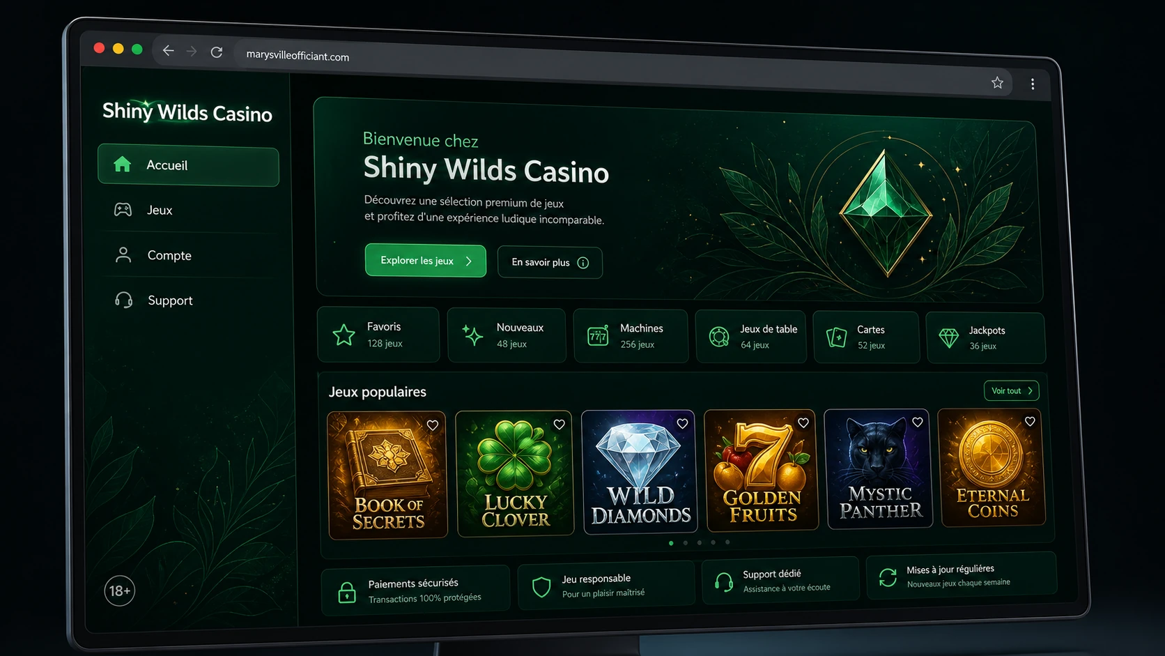 Présentation de Shiny Wilds casino